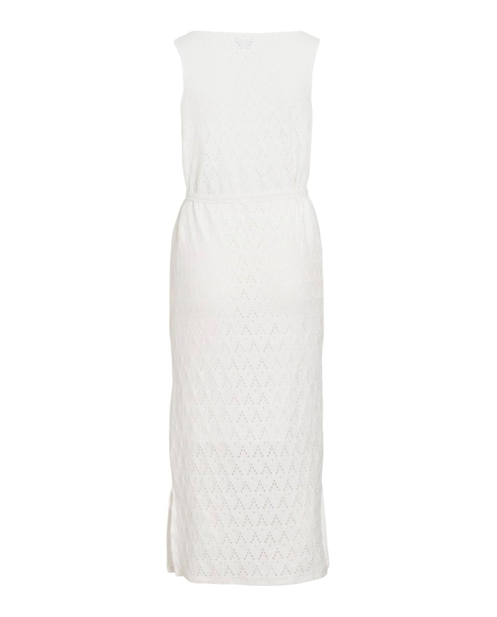 Vestido Midi de Algodão com Rendilhados Branco-7