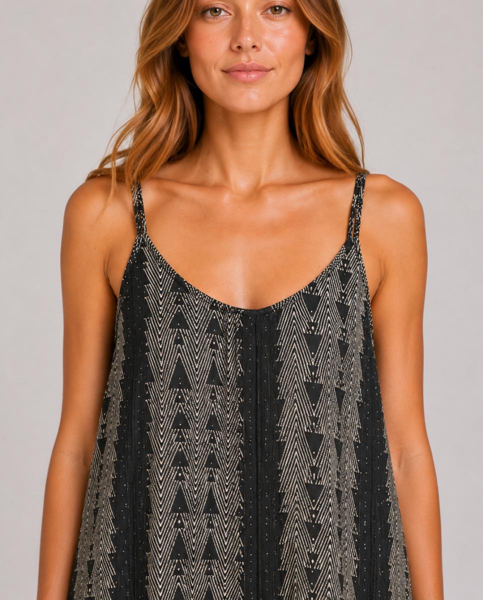 Vestido pelo Tornozelo sem Mangas e com Decote Redondo Largo Branco-2