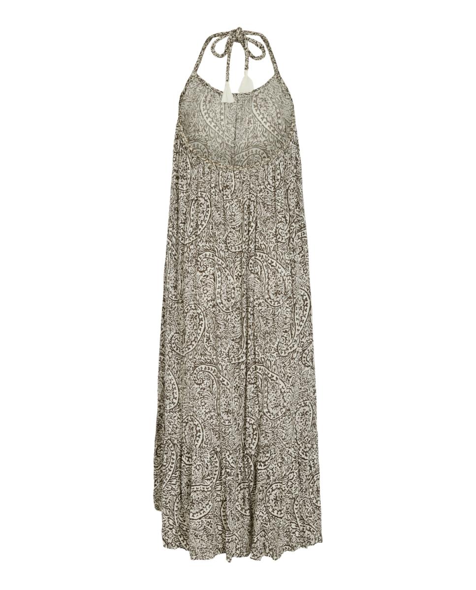 Vestido de mujer midi sin mangas con escote halter - Vila - Natural Natural-4