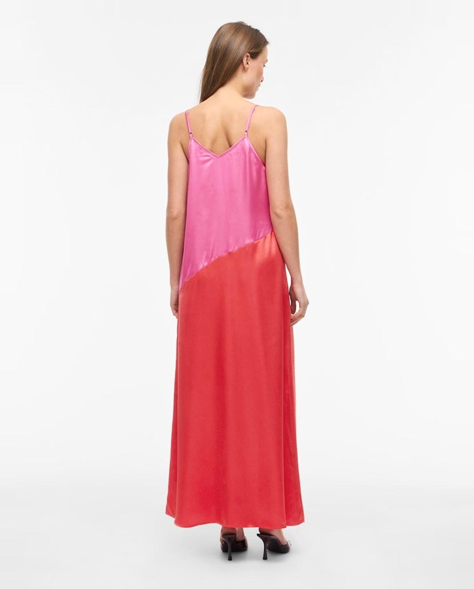 Vestido pelo Tornozelo sem Mangas e com Decote em Bico Vermelho-4