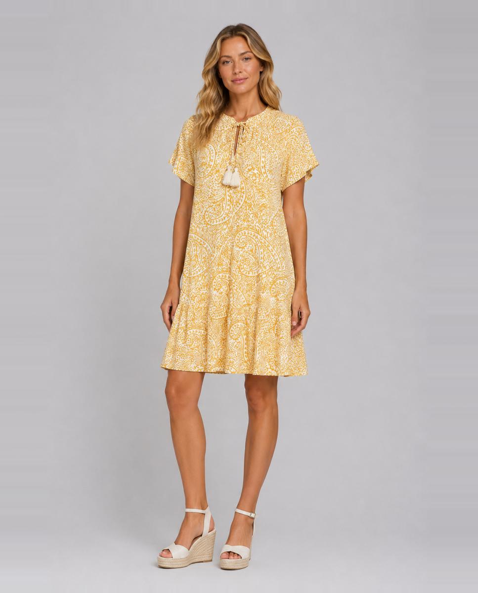 Vila - Vestido de mujer corto con manga cap y escote pico.