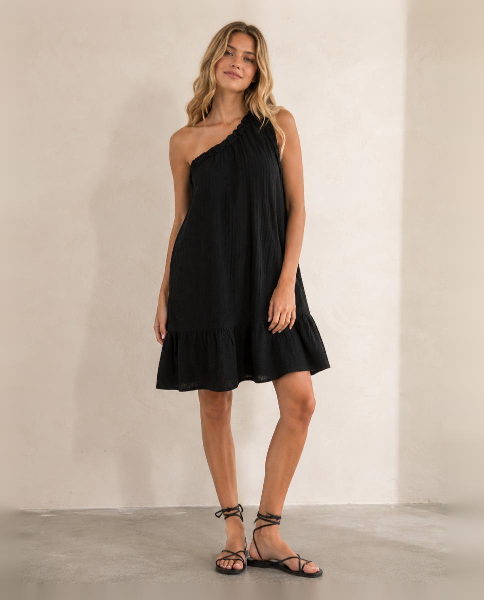 Vila - Vestido de mujer corto asimétrico sin mangas.
