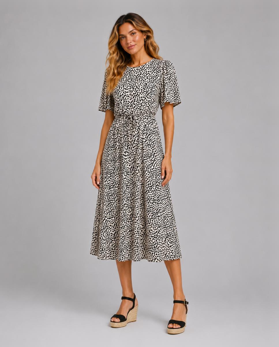 Vila - Vestido midi estampado de viscosa.