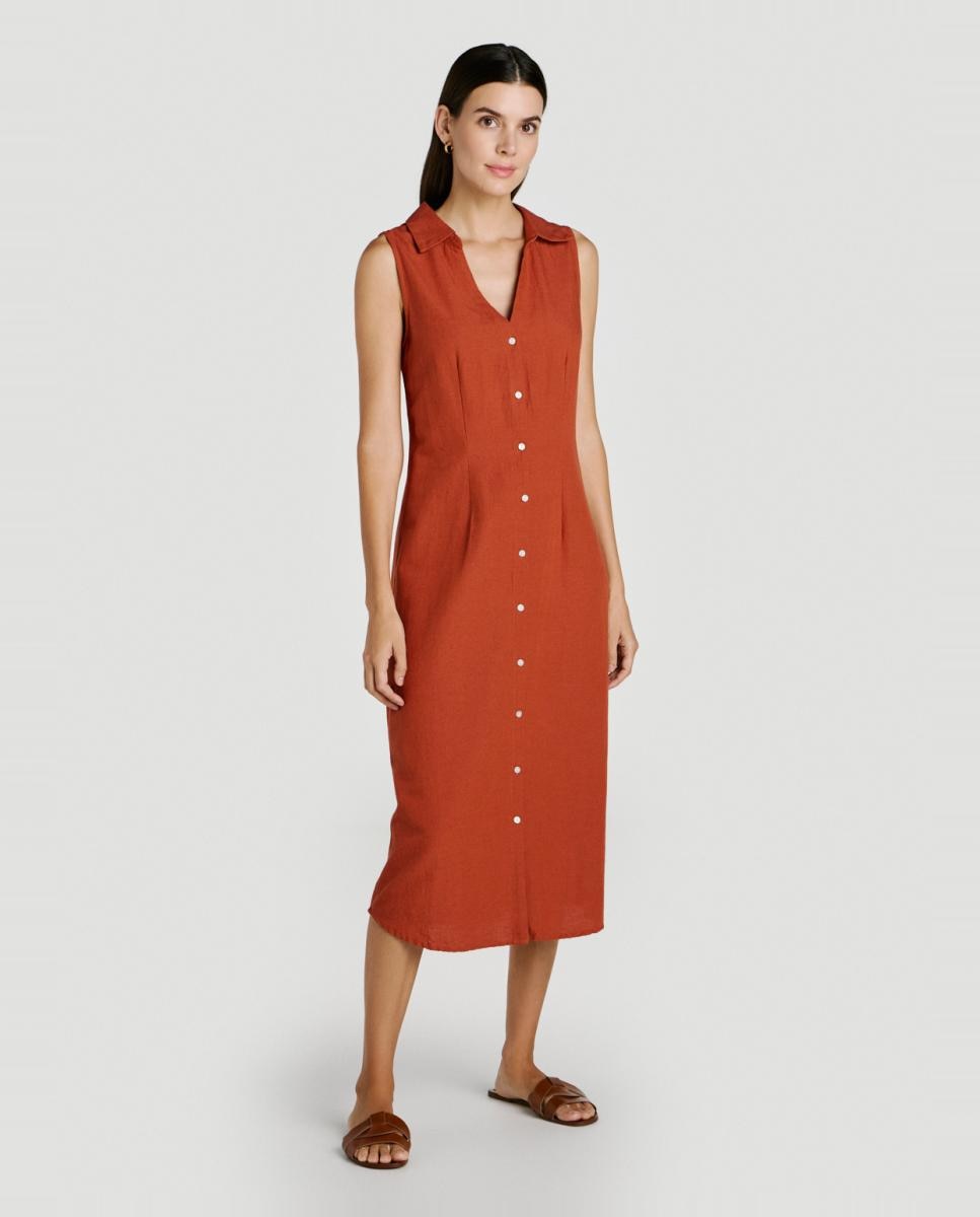 Imagem 0 de Vestido Camiseiro Midi de Linho