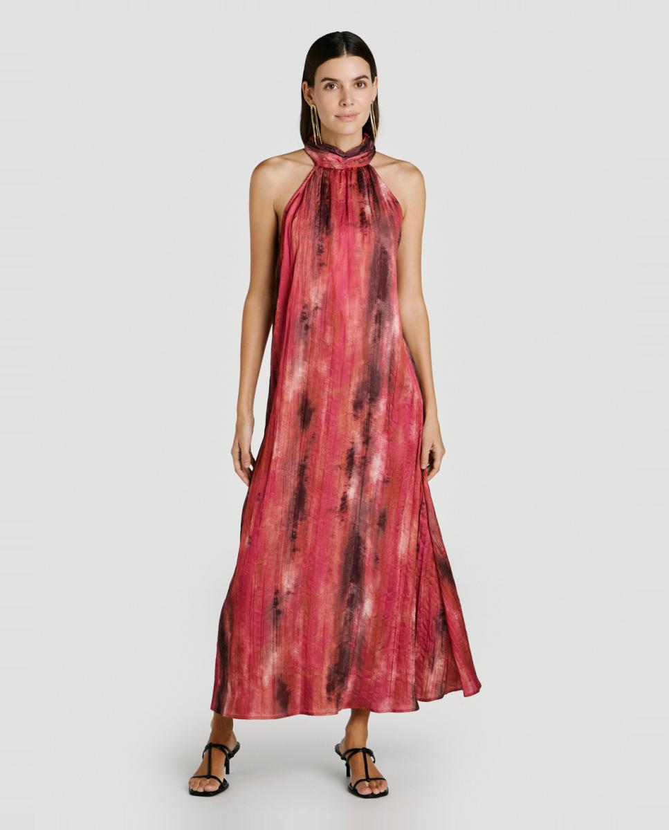 Vila - Vestido de fiesta largo cuello halter.