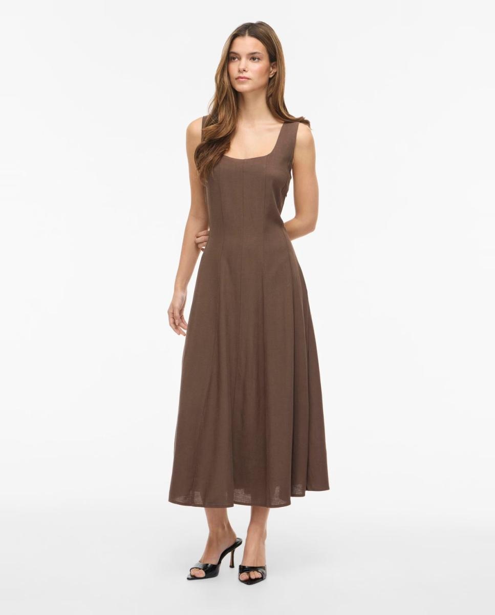 Imagem 0 de Vestido Midi de Linho com Alças