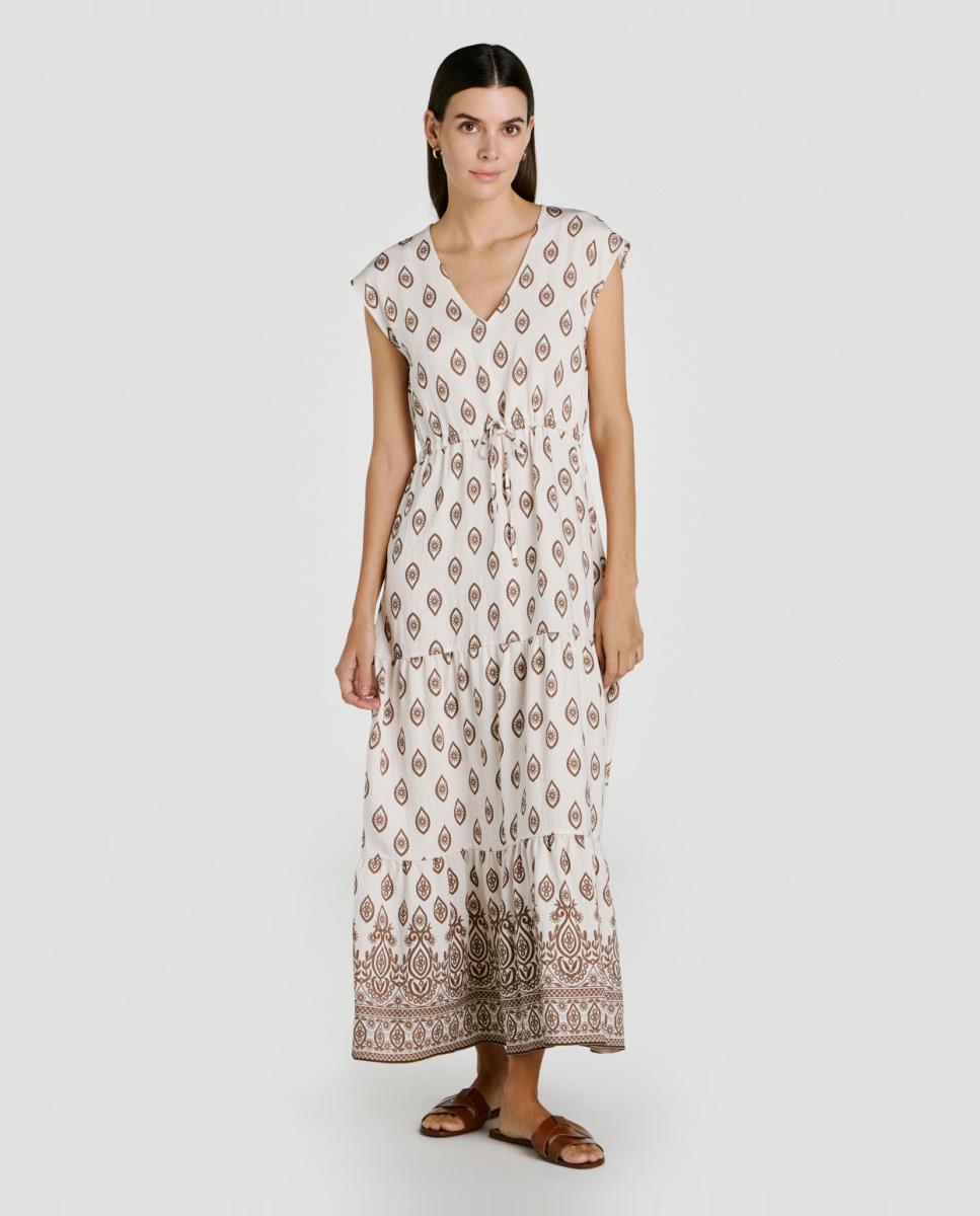 Imagem 0 de Vestido Midi Estampado com Viscose