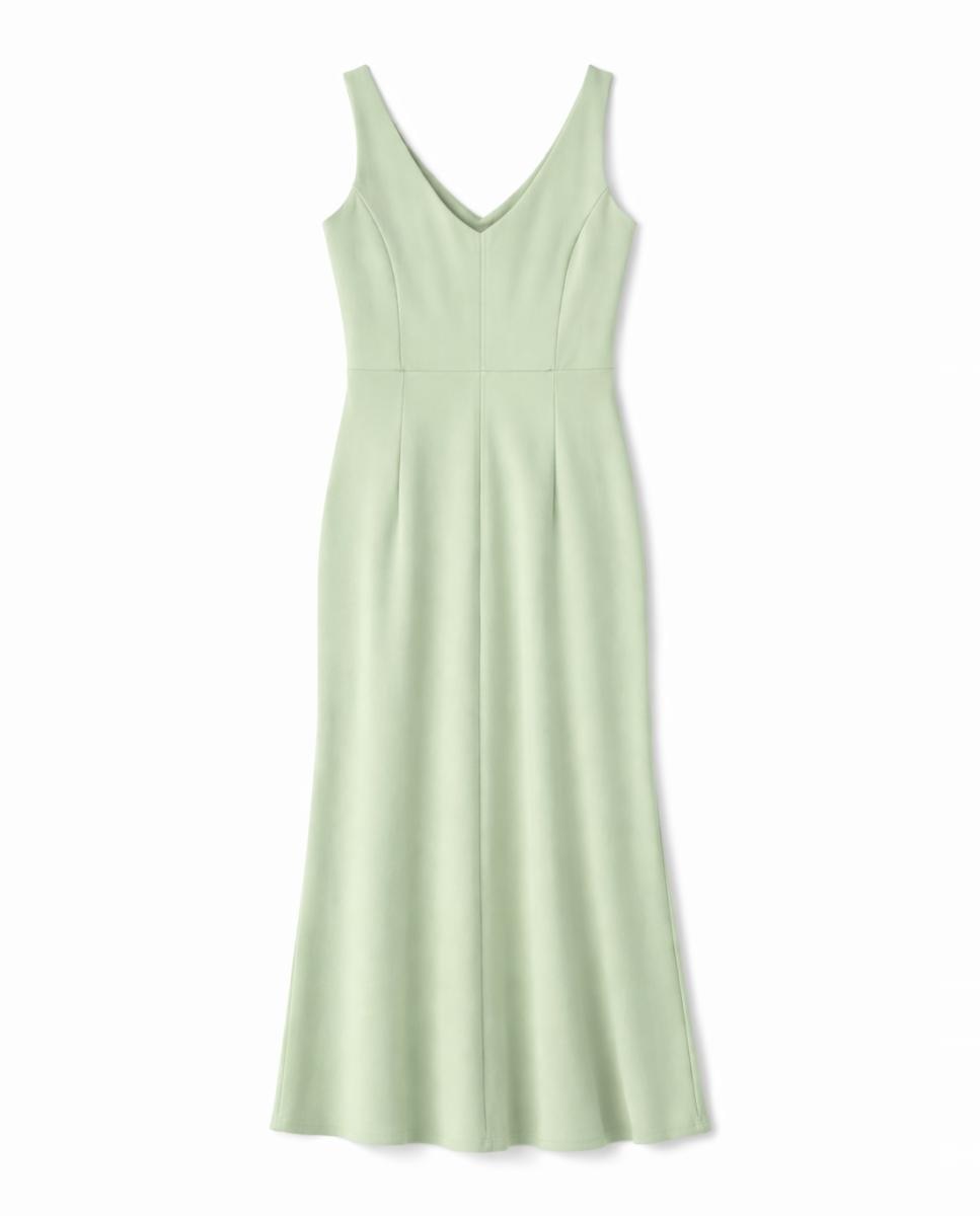 Vestido Comprido de Festa de Alças Verde-claro-7
