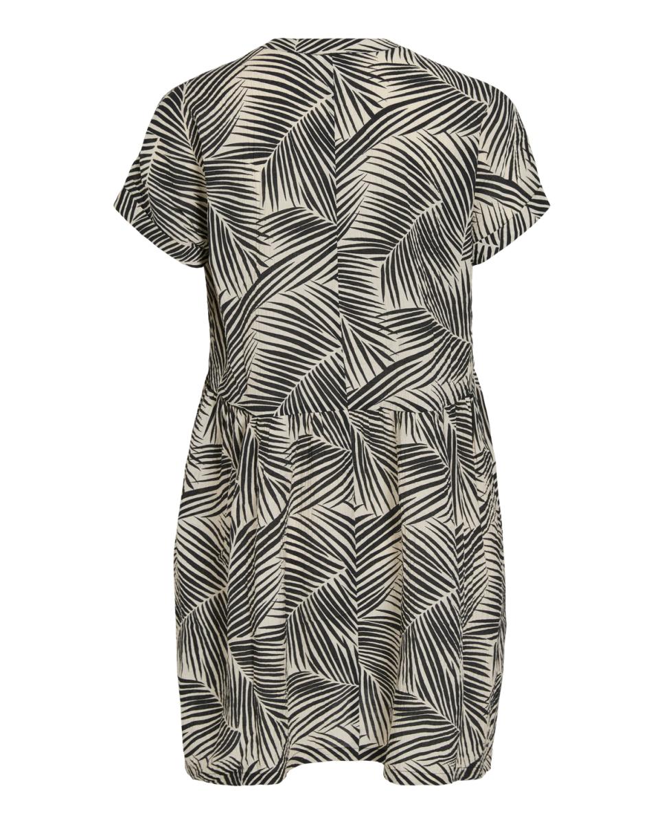 Vestido curto estampado Preto-5