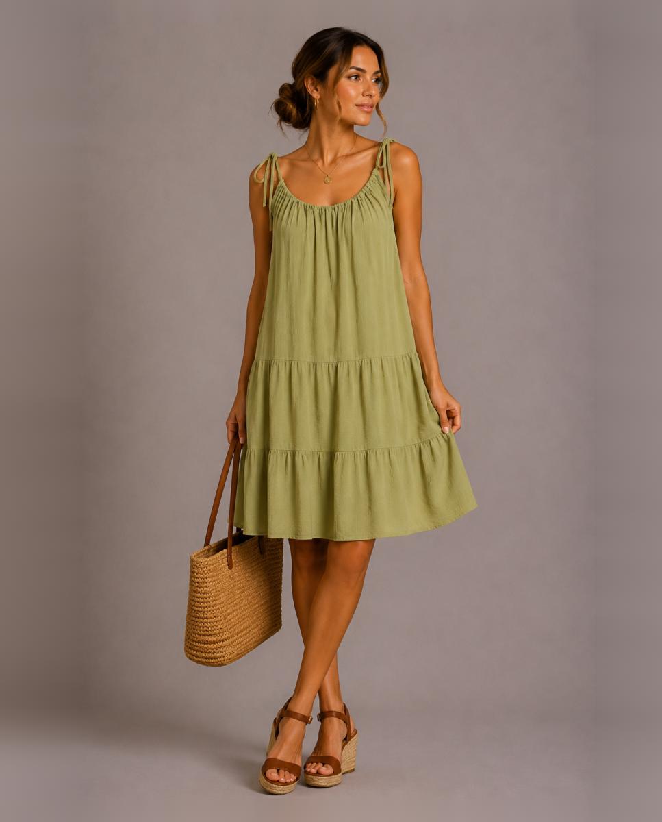 Imagem 0 de Vestido curto com decote redondo