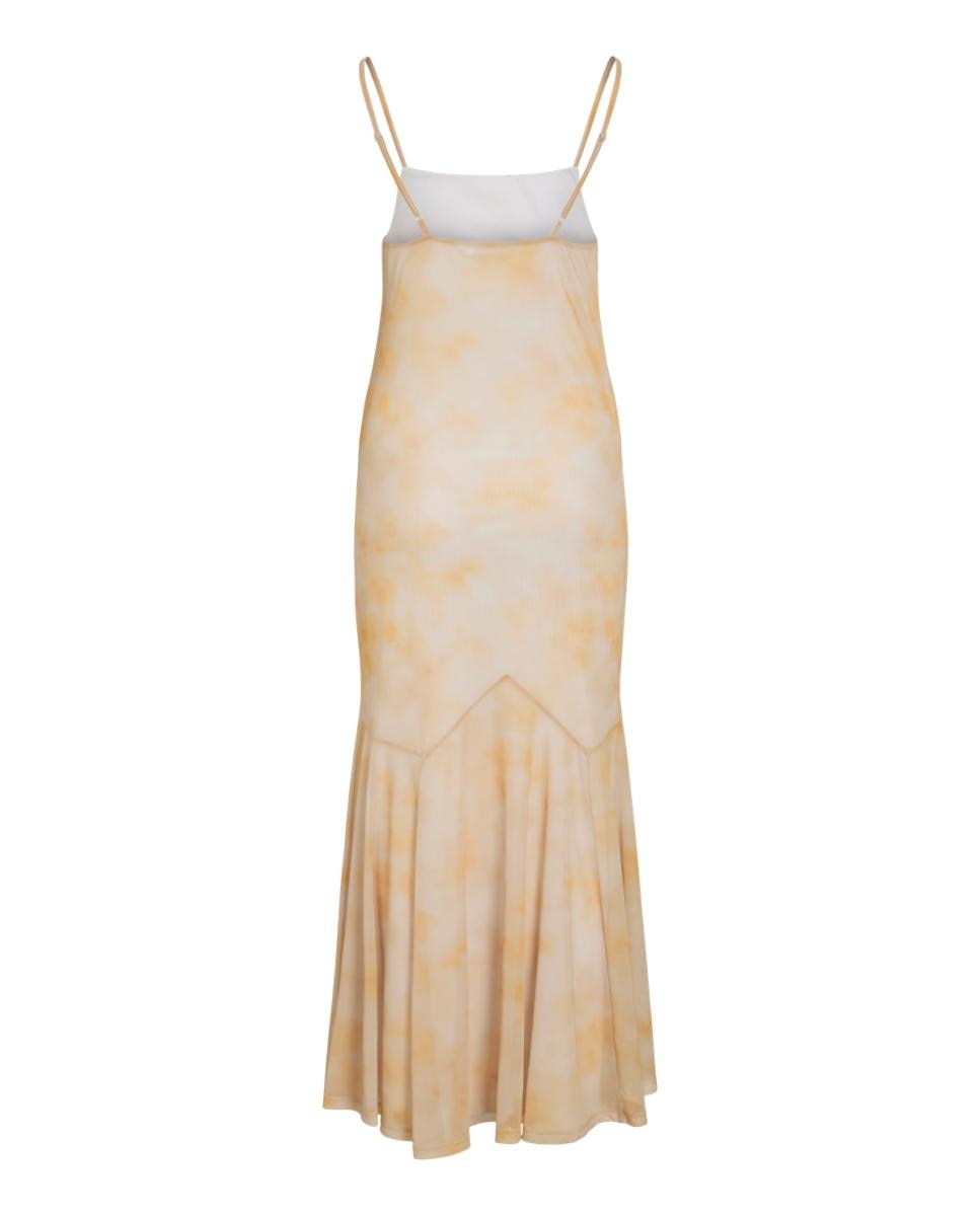 Vestido Midi com Decote Regular Laranja-5