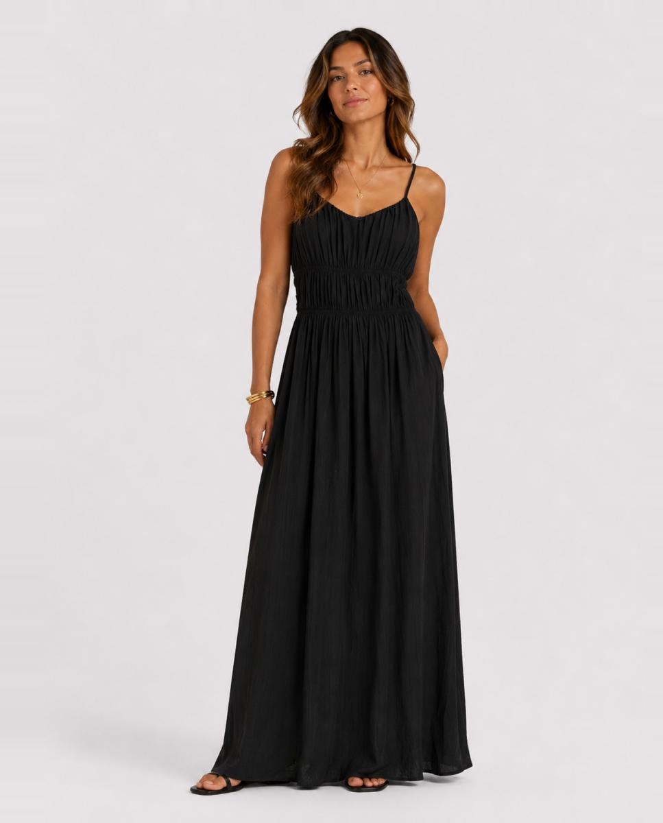 Imagem 0 de Vestido Comprido com Decote em Bico