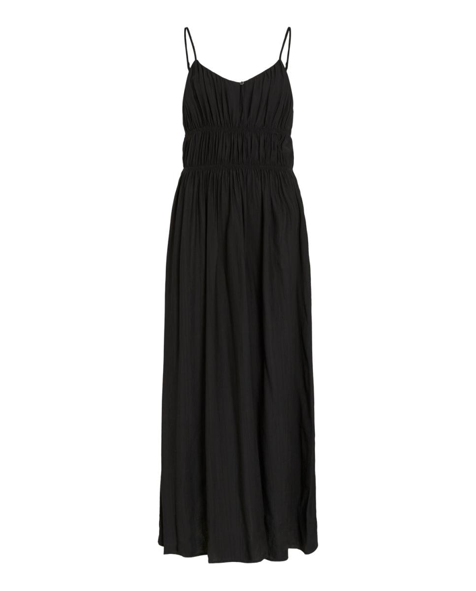Vestido Comprido com Decote em Bico Preto-3