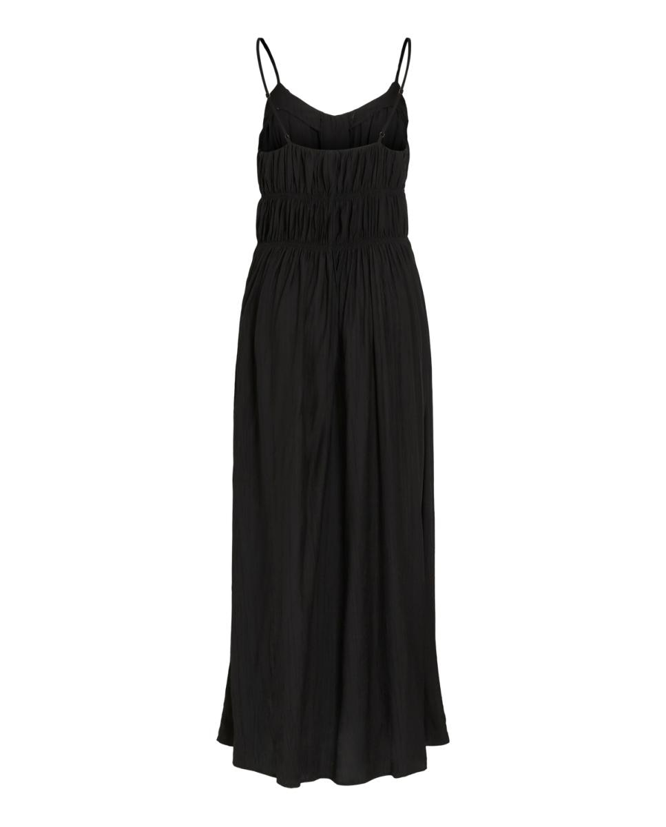 Vestido Comprido com Decote em Bico Preto-4