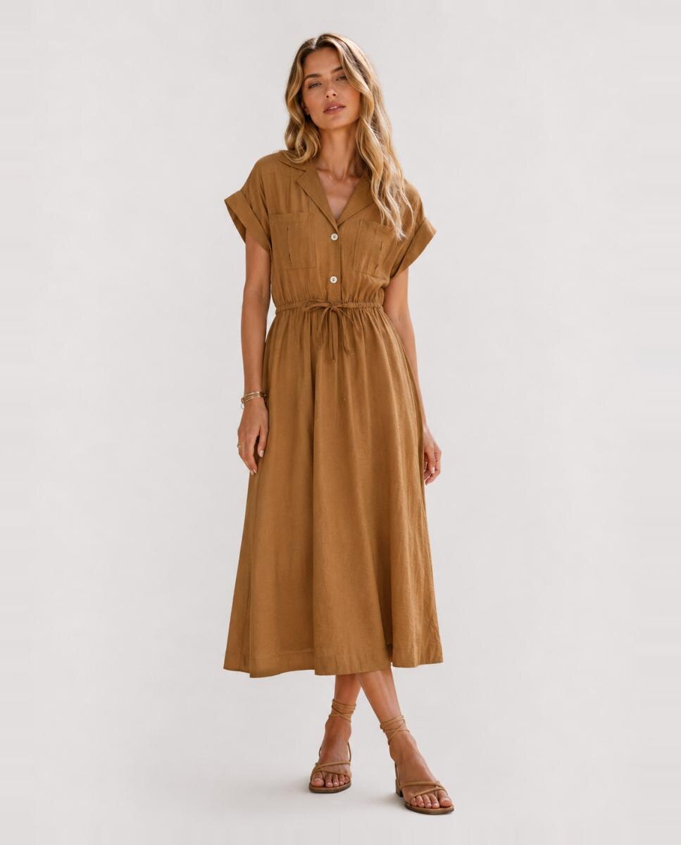 Imagem 0 de Vestido Midi com Decote em Bico
