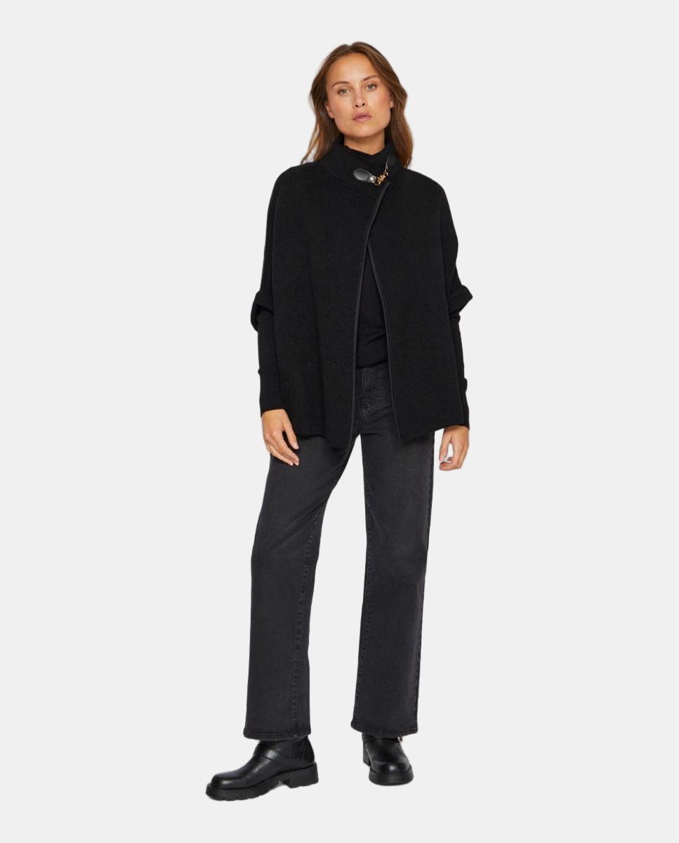 Poncho de mujer de manga tres cuartos - Vila - Negro Negro-2