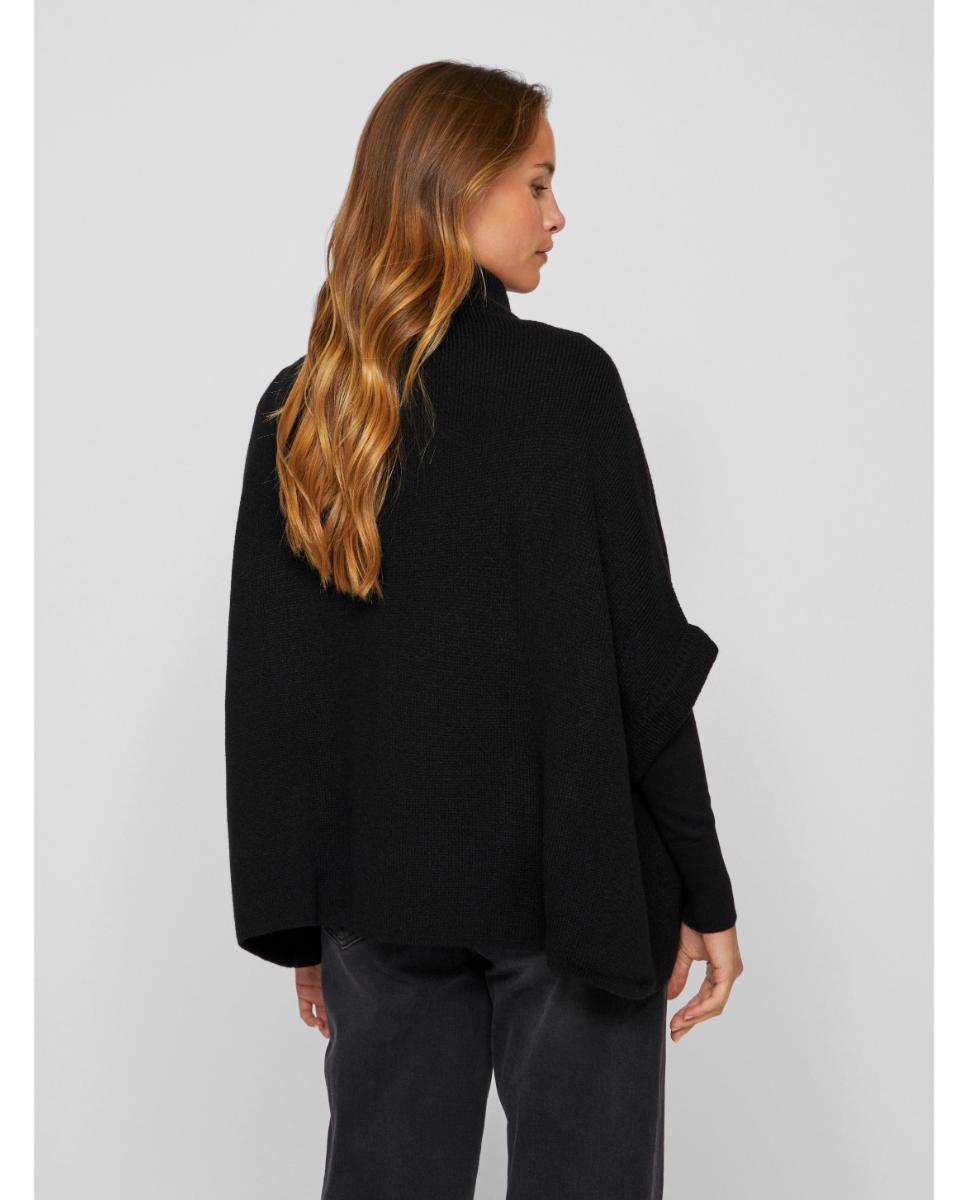 Poncho de mujer de manga tres cuartos - Vila - Negro Negro-3