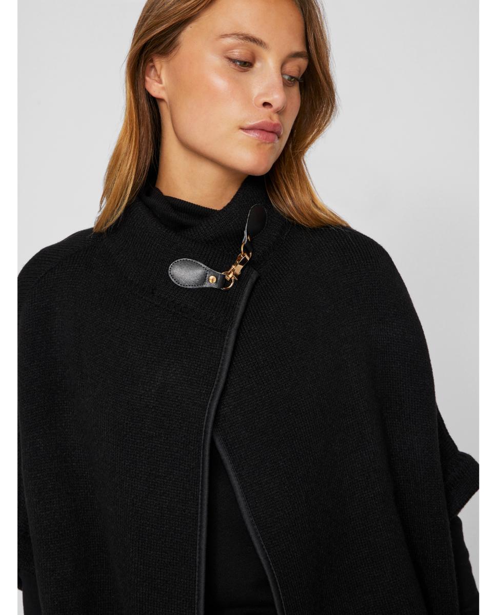 Poncho de mujer de manga tres cuartos - Vila - Negro Negro-4