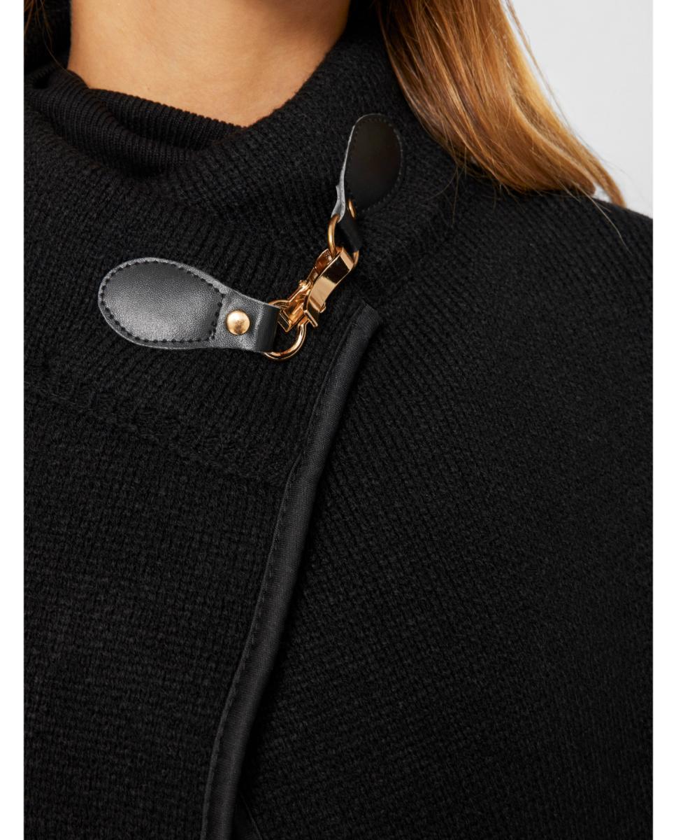 Poncho de mujer de manga tres cuartos - Vila - Negro Negro-5