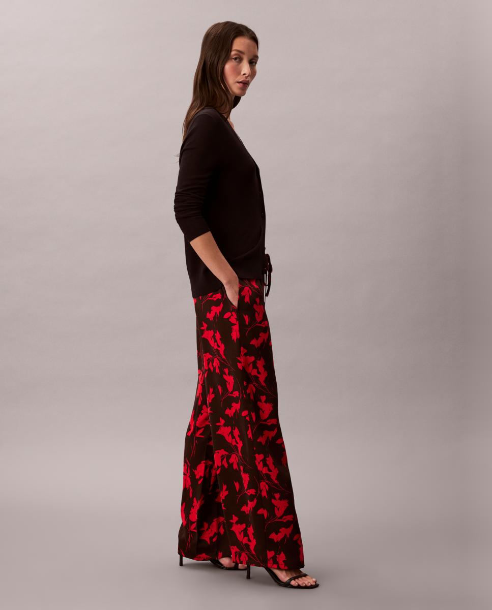Calças de Pijama com Estampado Vermelho-2