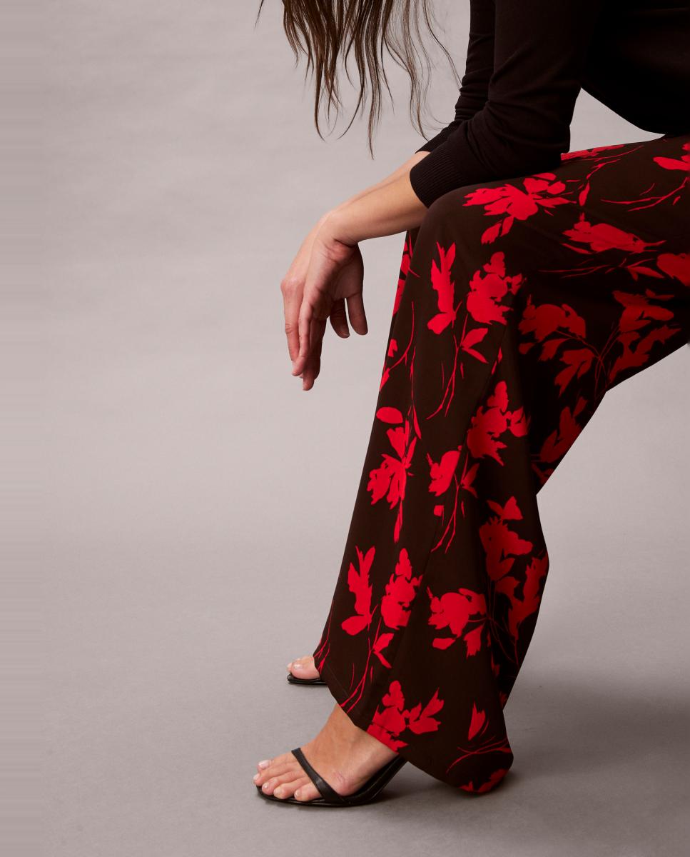Calças de Pijama com Estampado Vermelho-3