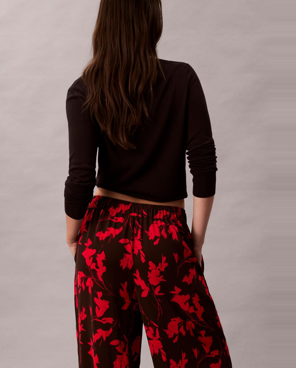 Calças de Pijama com Estampado Vermelho-5