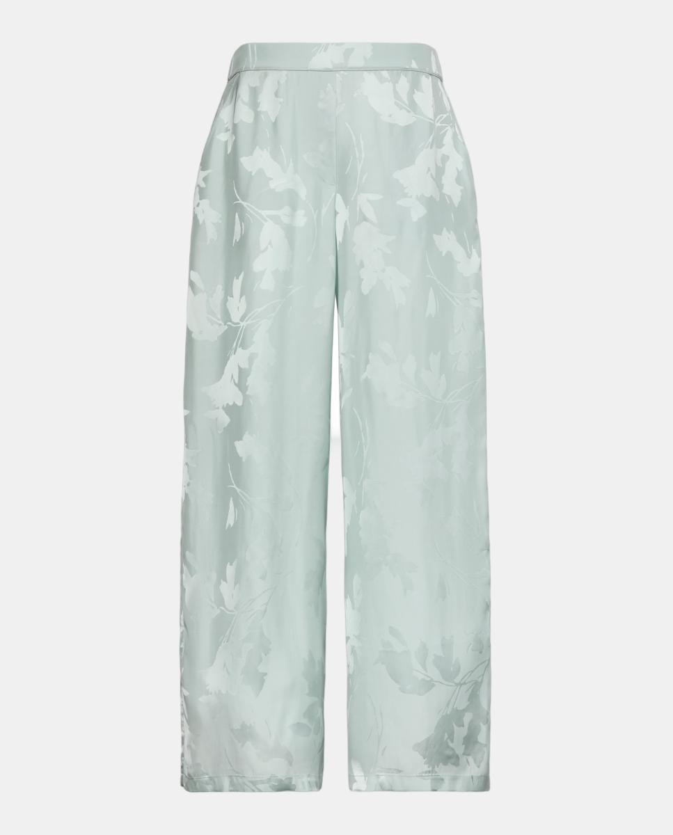 Calças de Viscose com Jacquard Verde-claro-6