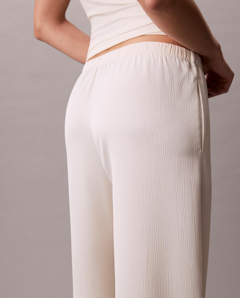 Calças de Cetim Pull On Branco-6