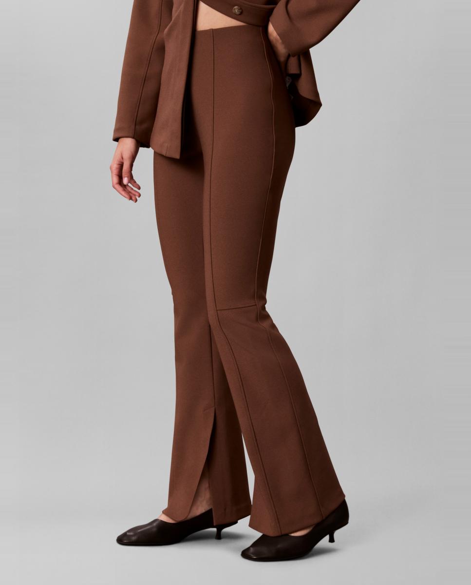 Pantalón de mujer sastre flare - Calvin Klein - Marrón oscuro Marrón oscuro-2