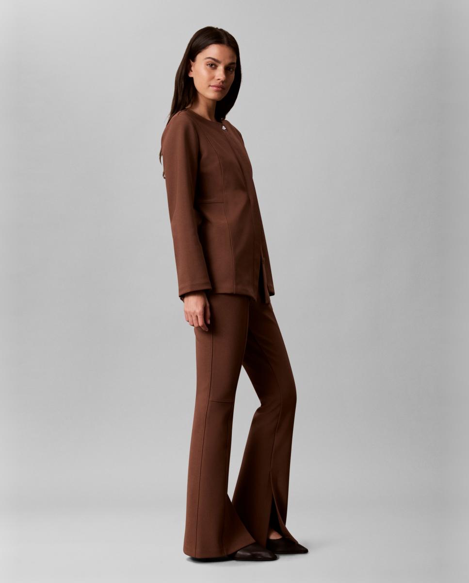 Pantalón de mujer sastre flare - Calvin Klein - Marrón oscuro Marrón oscuro-5