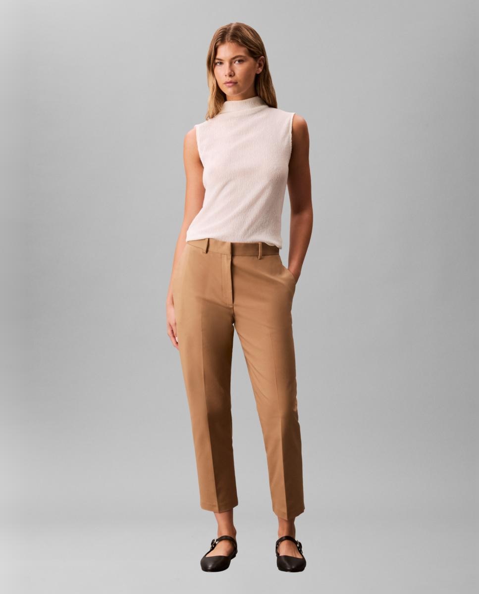 Calças chino de mulher Camel-1