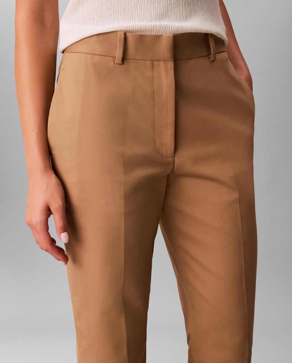 Calças chino de mulher Camel-4