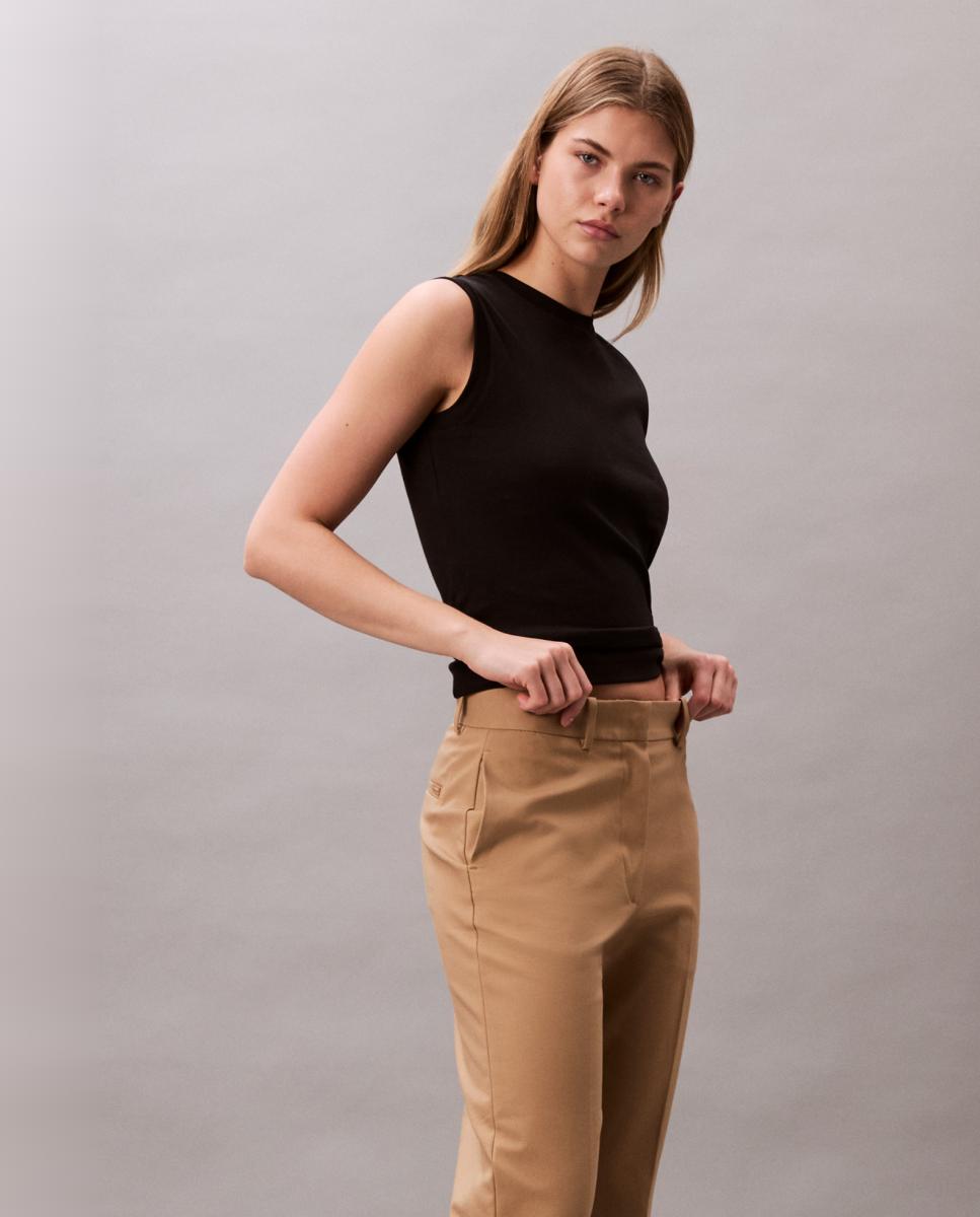 Calças chino de mulher Camel-6