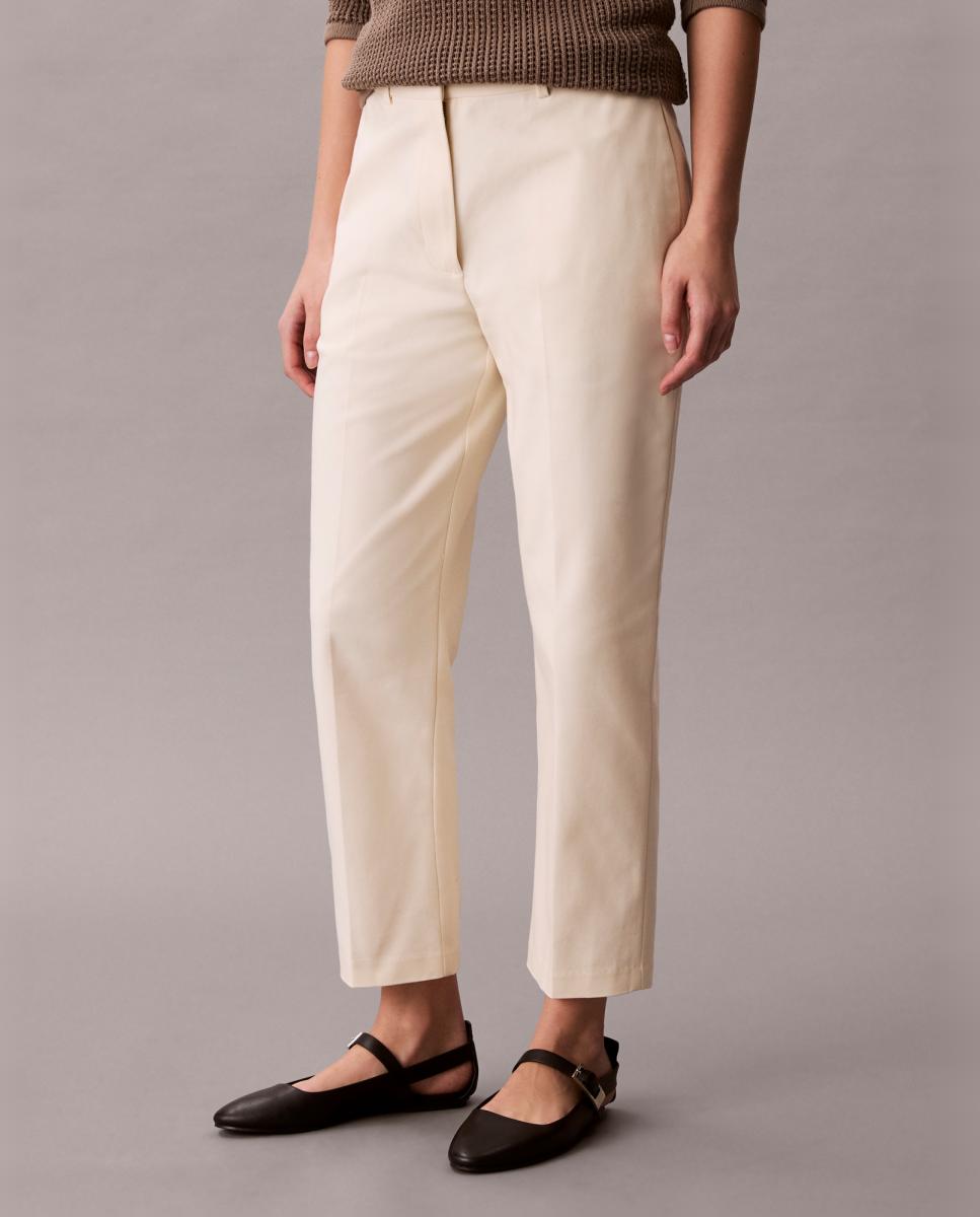 Calças Chino Regular Creme-4