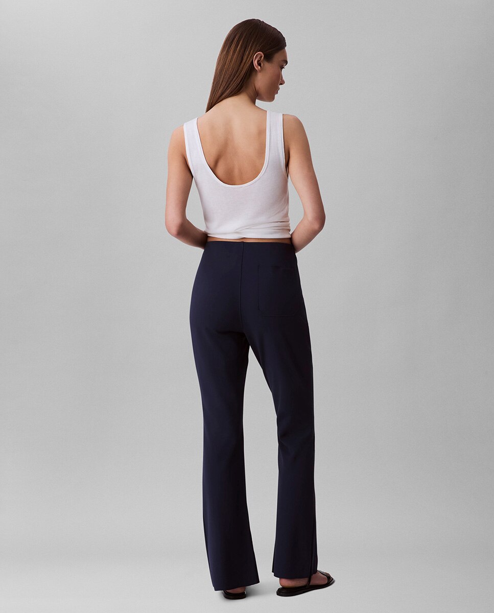 Calças de Crepe Azul-2