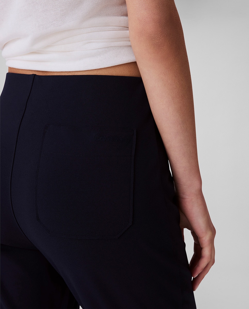 Calças de Crepe Azul-4