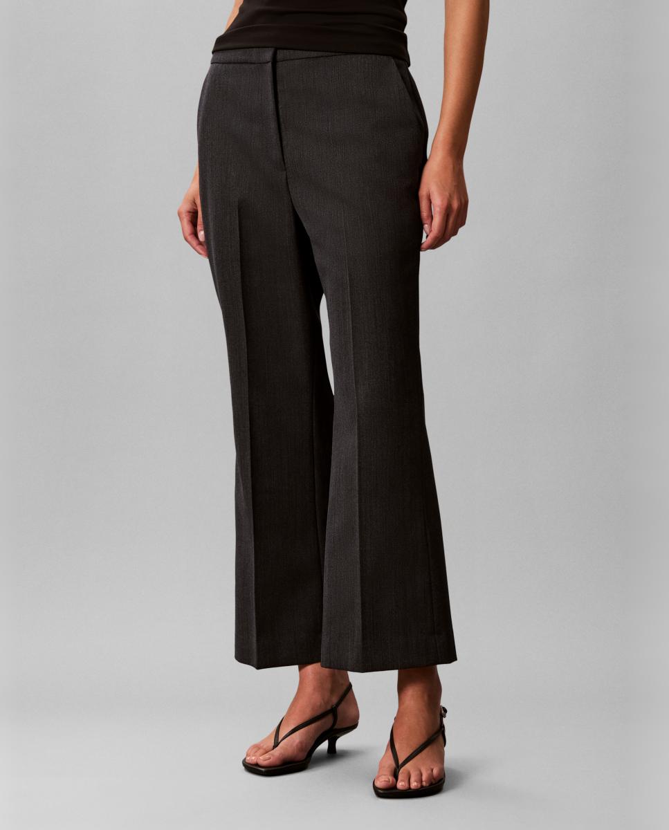Pantalón de mujer recto lana fría - Calvin Klein - Gris oscuro Gris oscuro-2