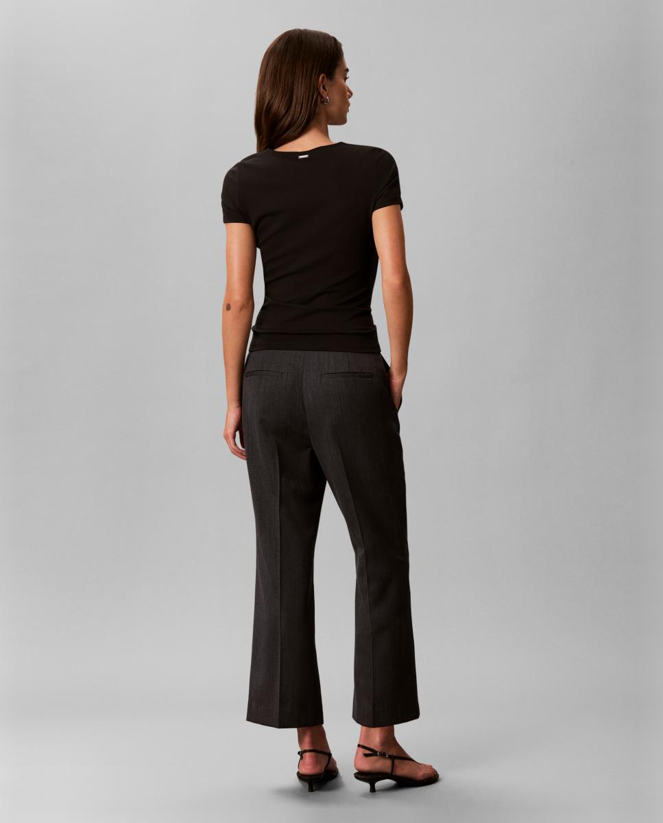 Pantalón de mujer recto lana fría - Calvin Klein - Gris oscuro Gris oscuro-3