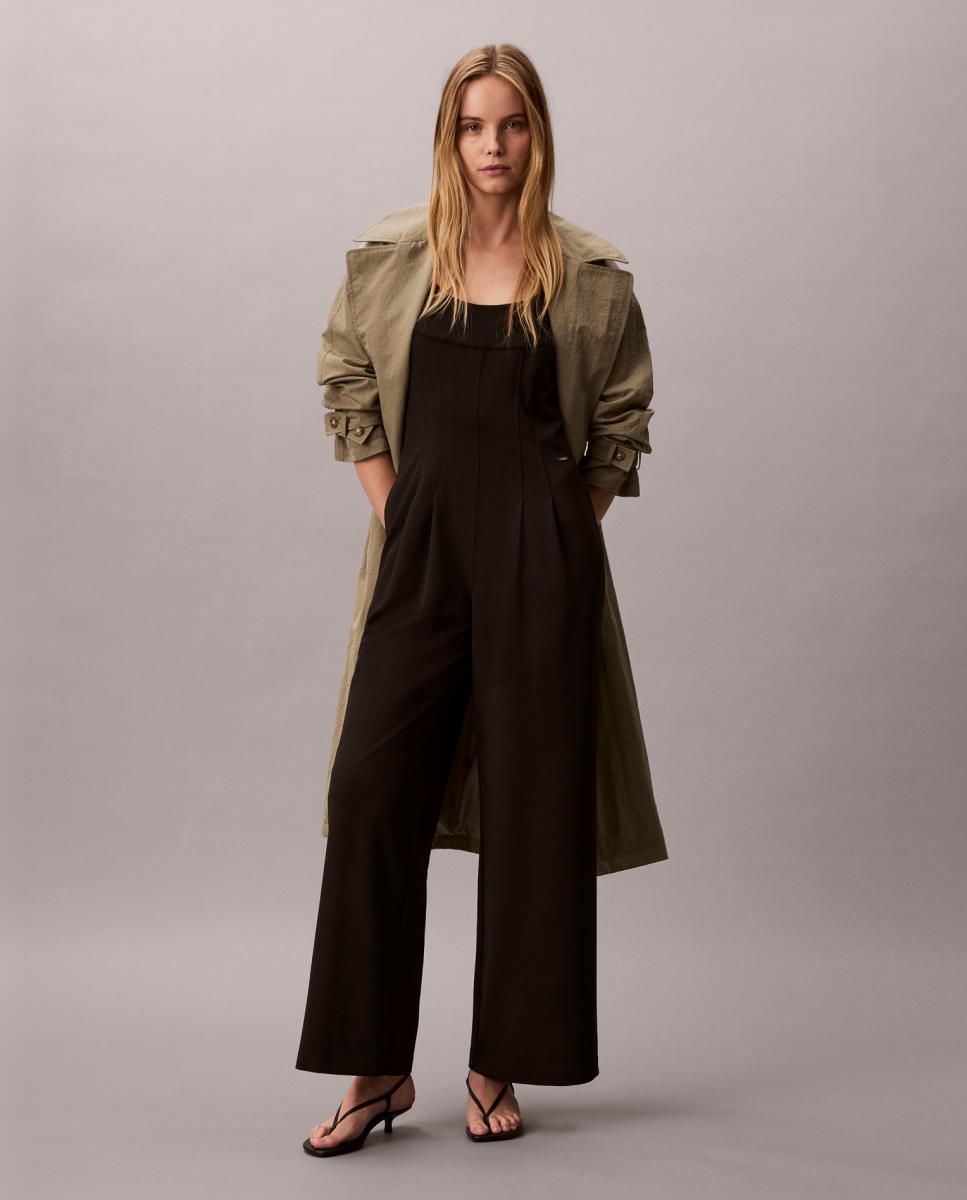 Macacão Maxi Scuba de Crepe Preto-7