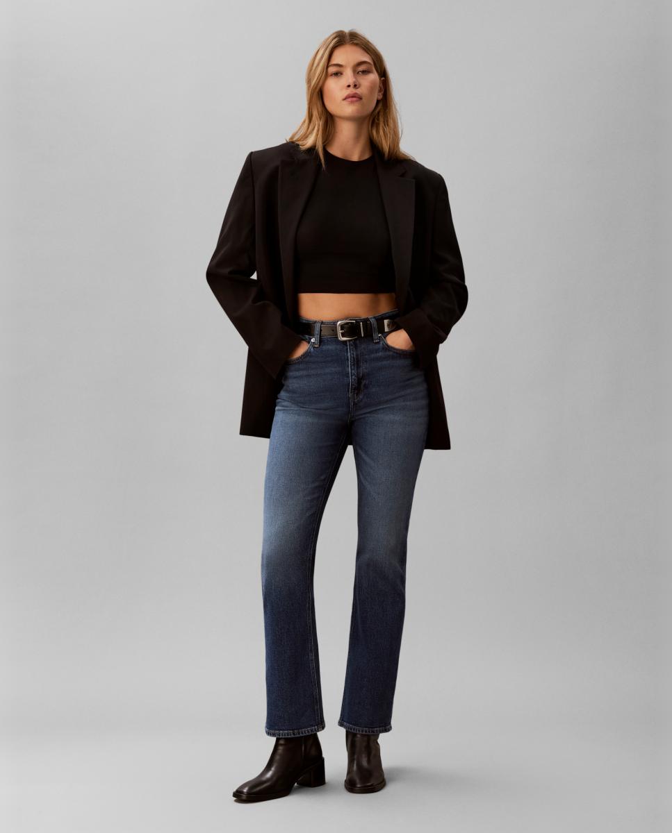 Imagen 0 de Jeans de mujer bootcut cintura alta Azul