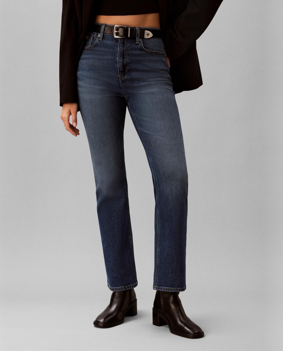 Jeans Bootcut com Cintura Subida Azul-2