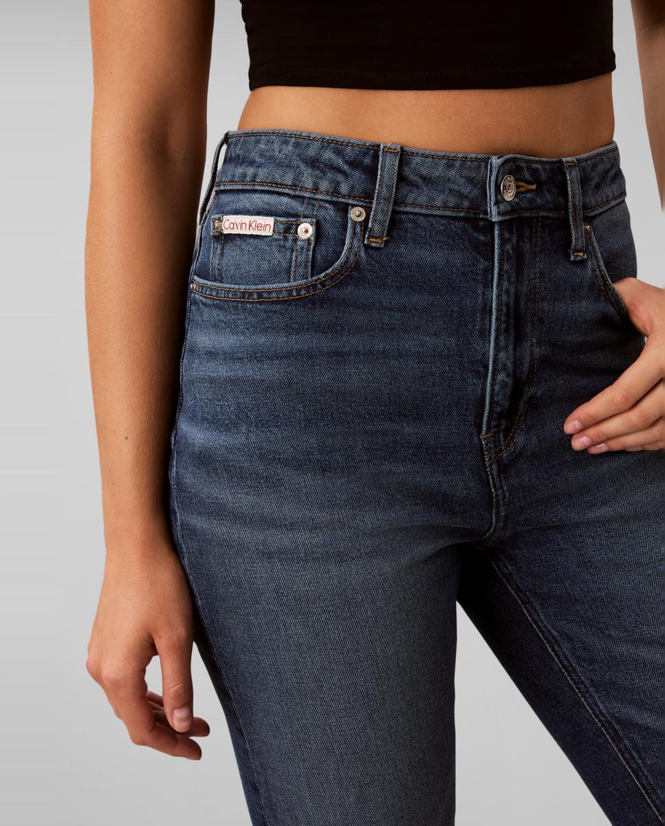 Jeans Bootcut com Cintura Subida Azul-4