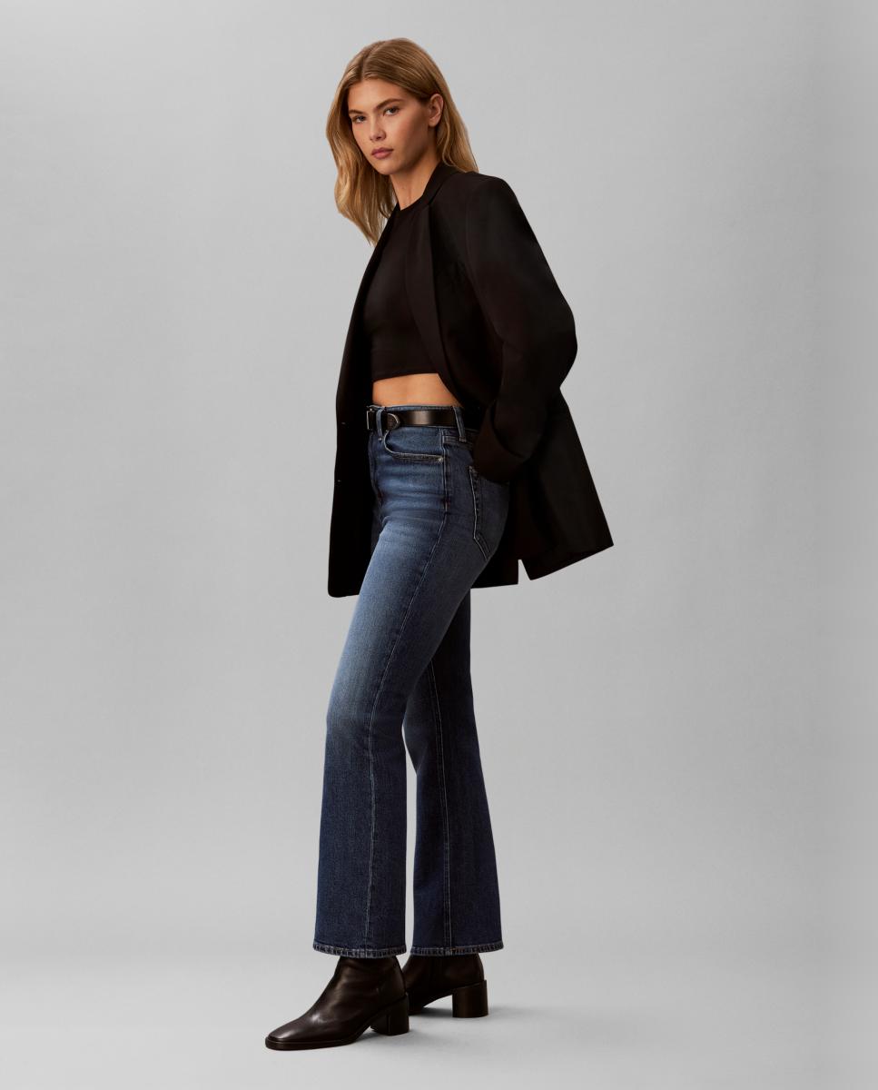 Jeans Bootcut com Cintura Subida Azul-5