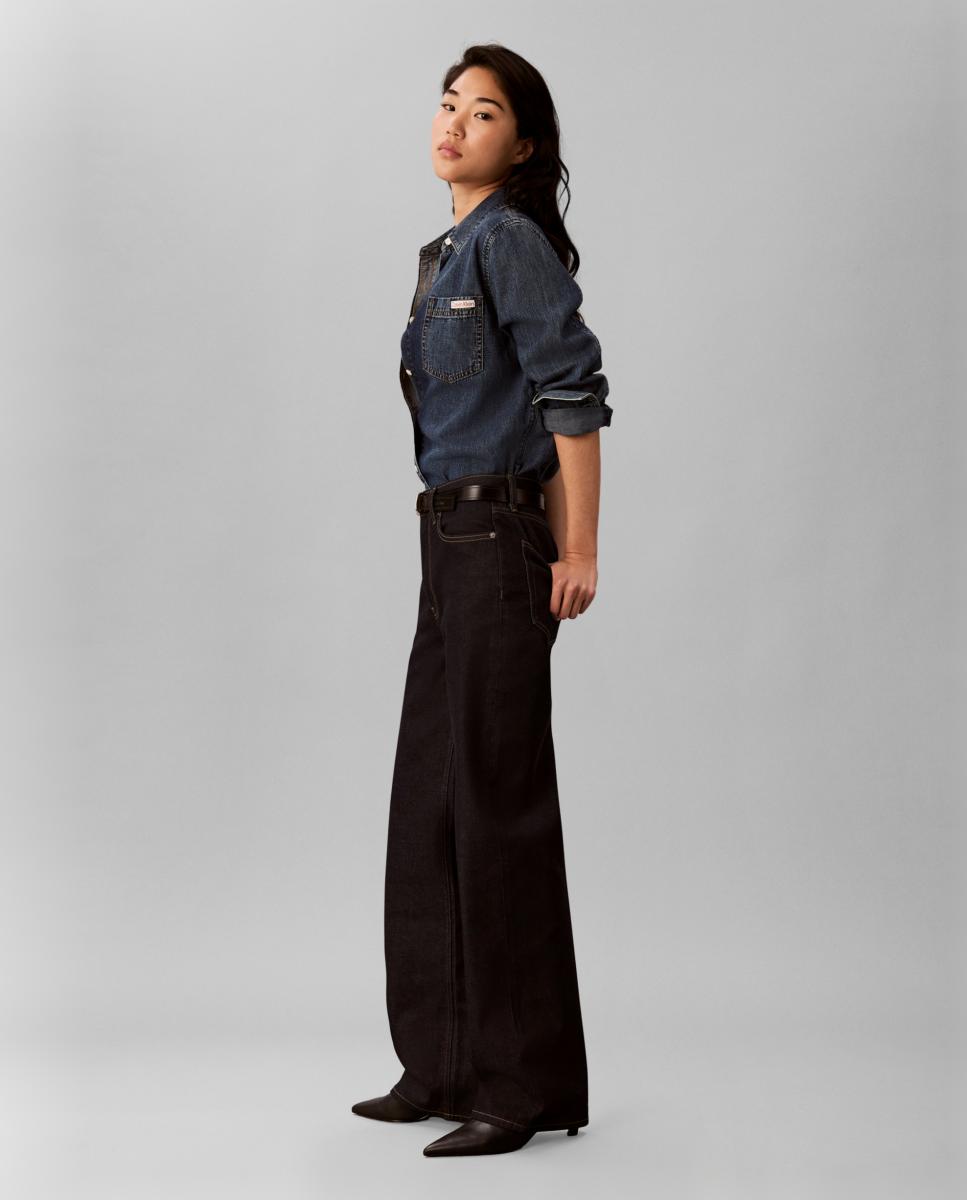 Jeans Loose de Cintura Subida Azul-6