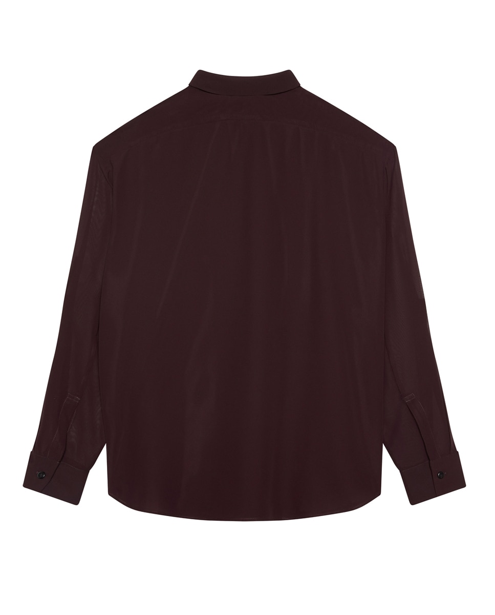 Blusa de Manga Comprida com Botões Castanho-escuro-2