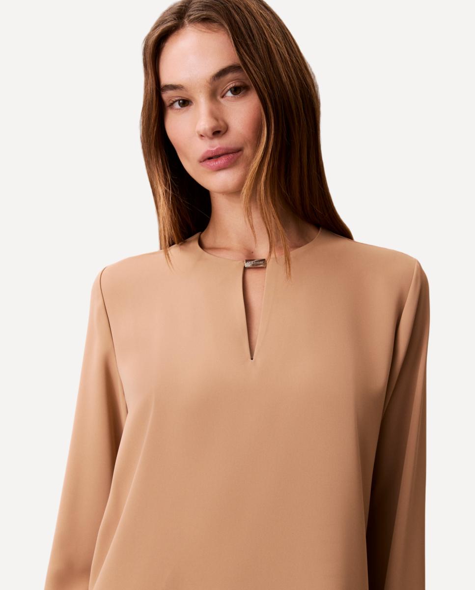 Camisa Hardware com Manga Comprida Bege-3