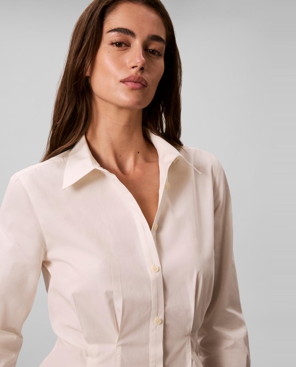 Camisa de mujer popelín entallada - Calvin Klein - Blanco Blanco-4