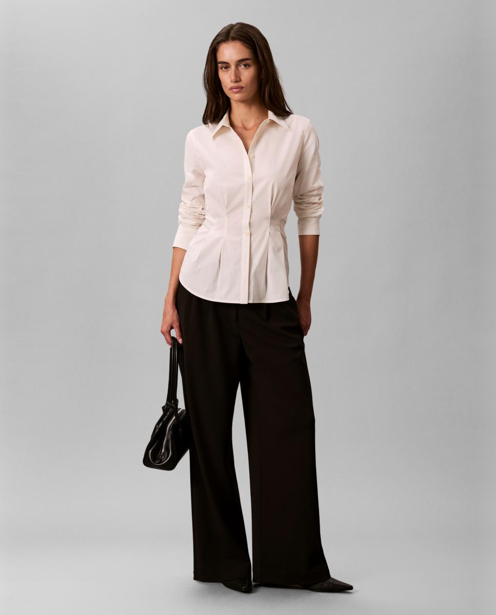 Camisa de mujer popelín entallada - Calvin Klein - Blanco Blanco-6