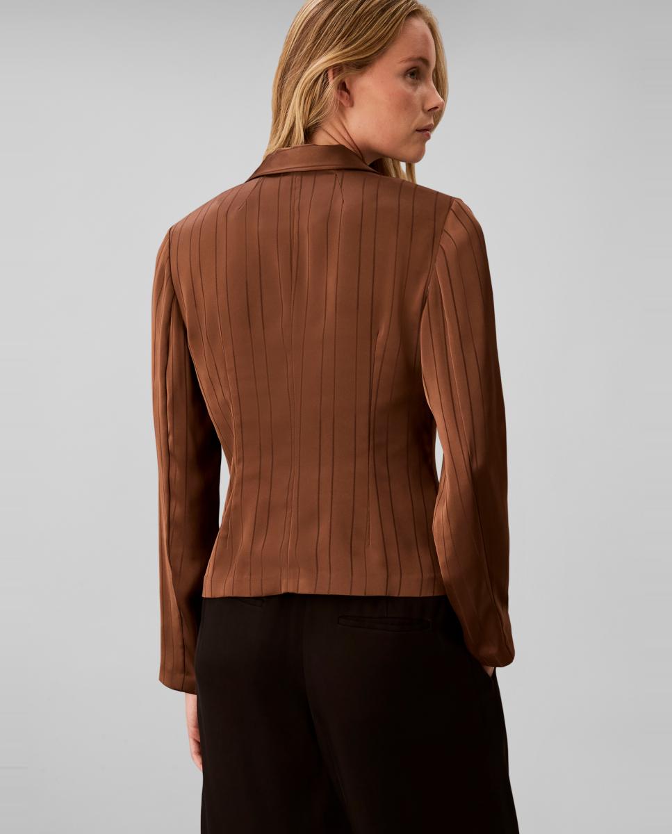Blusa de mujer slim rayas - Calvin Klein - Marrón oscuro Marrón oscuro-2