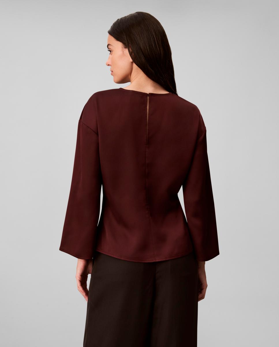 Top de mujer satén mate fruncido - Calvin Klein - Marrón oscuro Marrón oscuro-2
